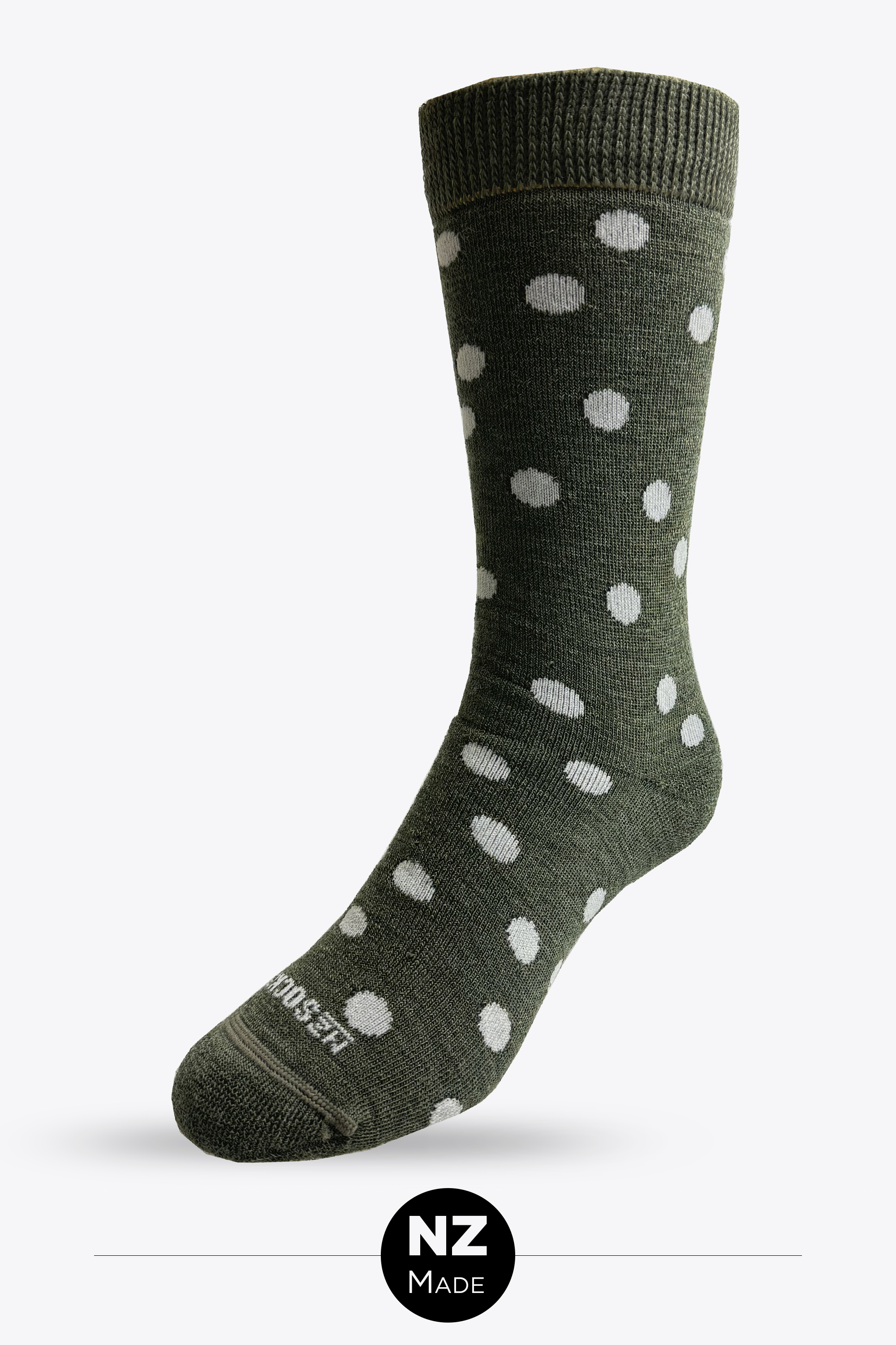Merino Full Cushion Spot - grun melange/white